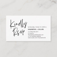 Casual Elegance, Black Script, RSVP respond
