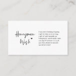 Casual elegance minimal, Black ink, Honeymoon Wish Enclosure Card<br><div class="desc">This is the Modern casual elegance,  minimal,  in Black ink,  Script minimalism,  typeface font,  Wedding Enclosure Card. You can change the font colours,  and add your wedding details in the matching font / lettering. #TeeshaDerrick</div>