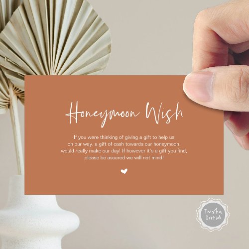 Casual Elegance Rust Honeymoon Wish Enclosure Card