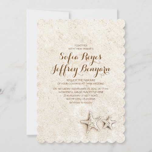 Casual elegant beach wedding invitations 5" x 7" invitation card