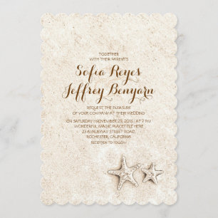 Casual elegant beach wedding invitations