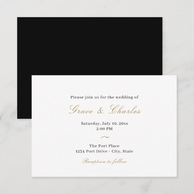 Casual Elegant Wedding Inviation Invitation (Front/Back)