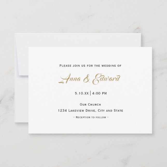 Casual Elegant Wedding Invitation (Front)