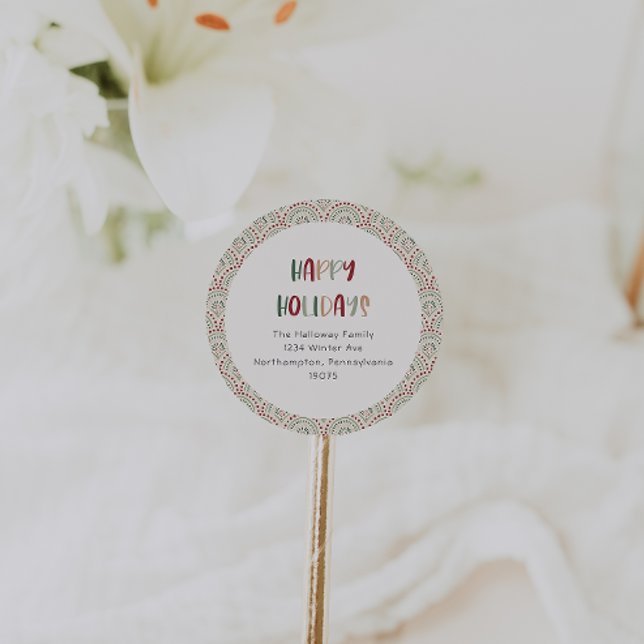 Casual Festive Happy Holidays Envelope Seals (Creator Uploaded)