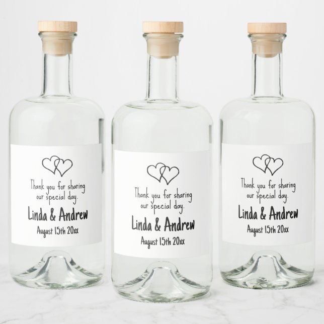 Casual font wedding party mini liquor bottle label (Bottles)