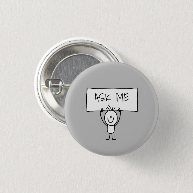 Casual Fun Gray Retail Ask Me Buttons (Front & Back)