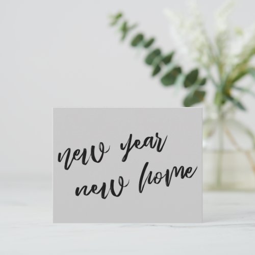 Casual Gray New Year New Home Announcement