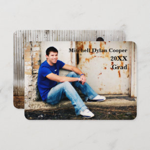 Casual Grunge - 3x5 Graduation Announcement