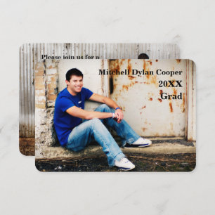 Casual Grunge - 3x5 Graduation Announcement