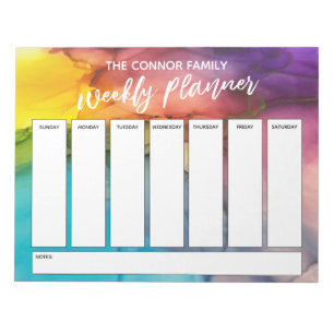 Casual Handwriting Colorful Weekly Planner Notepad