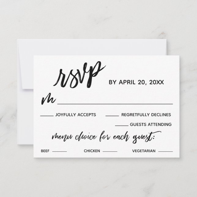 Casual Handwriting Menu Choice Wedding (Front)