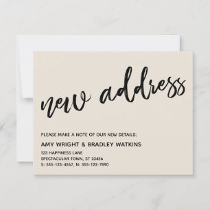 Casual Handwriting New Address Cream Announcement