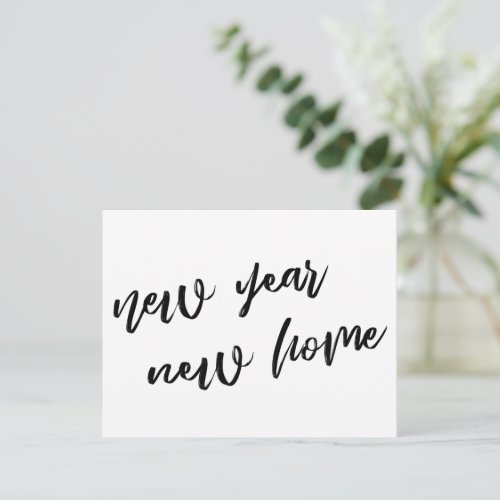 Casual Handwriting New Year New Home Announcement