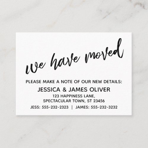 Casual Handwriting Simple Weve Moved Handout Card