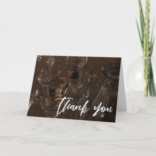 Casual Handwriting Thank You Glass Bottles Photo Card