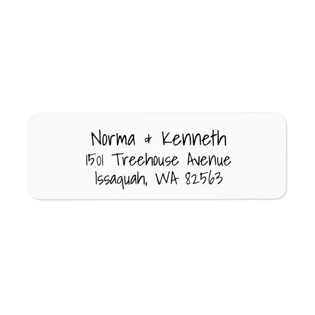 Casual Handwriting Wedding Return Address Label (Front)
