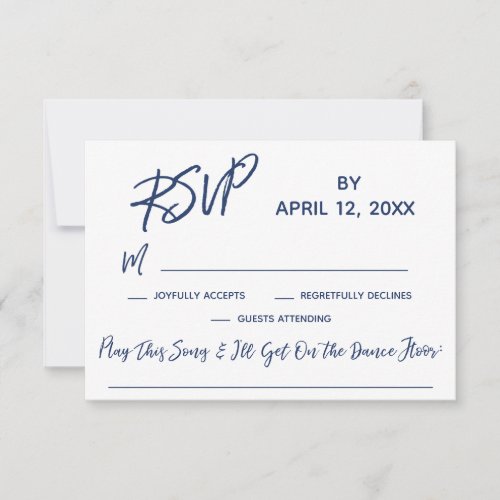 Casual Handwriting Wedding RSVP with Song Request