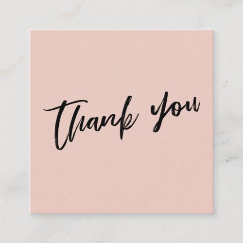 Casual Handwriting Wedding Thank You Blush Pink Enclosure Card