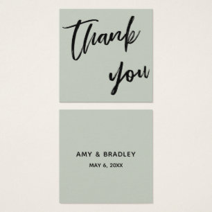 Casual Handwriting Wedding Thank You Favor Sage