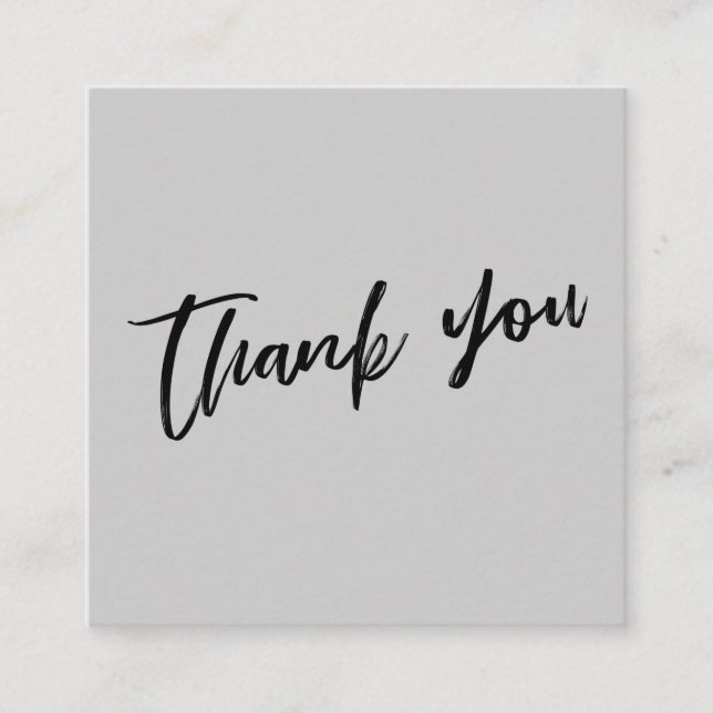 Casual Handwriting Wedding Thank You Light Gray Enclosure Card (Front)