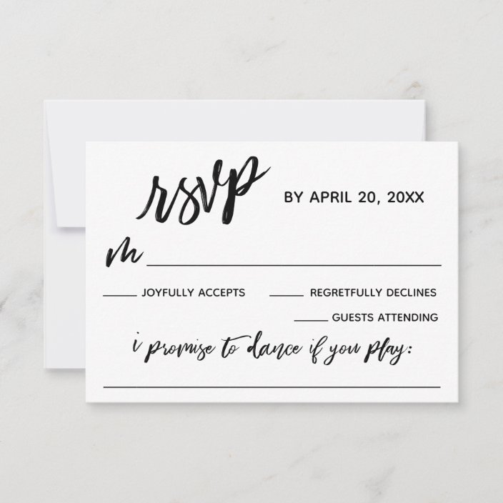 Casual Handwriting With Song Request Wedding Rsvp Card Zazzle Com