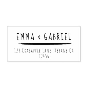 Casual  Handwritten Brush Stroke Return Address Self-inking Stamp
