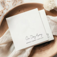 Casual Handwritten One Day Away Wedding Rehearsal Napkins
