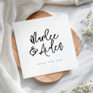 Casual Handwritten Personalized Wedding Napkins
