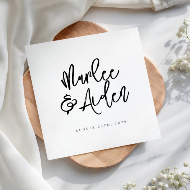 Casual Handwritten Personalized Wedding Napkins (Creator Uploaded)