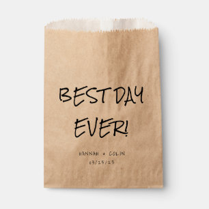 Casual Handwritten Typography Kraft Favor Bag