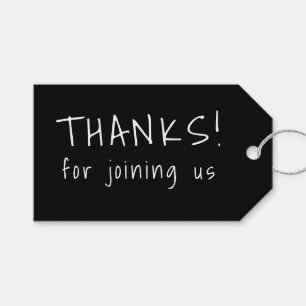 Casual Handwritten Typography White & Black Gift Tags