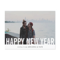 Casual Happy New Year Modern Holiday Photo Casual Happy New Year Modern Holiday Photo