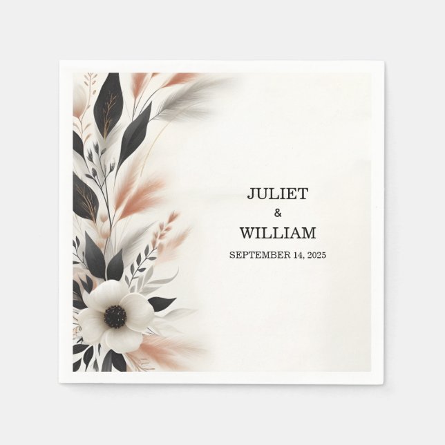 Casual Heart Nothing Fancy Just Love Wedding Napkins (Front)