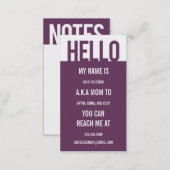 Casual Hello Mommy Card / Calling Card (Front/Back)