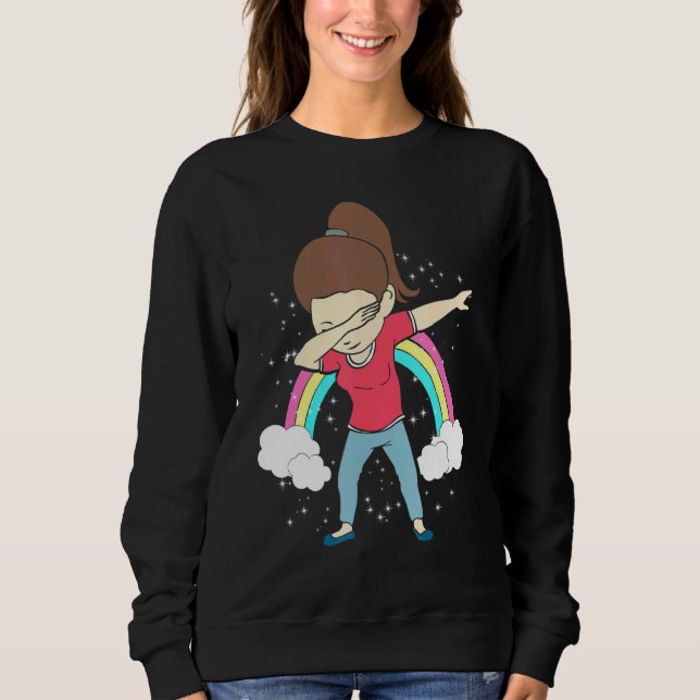 Casual Jeans Brown Hair Cute Mothers Day Design Mo Sweatshirt (Front)