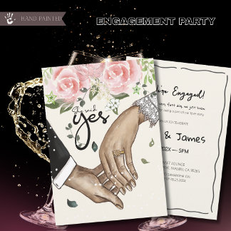 Casual Malibu Engagement Party She said Yes Invitation