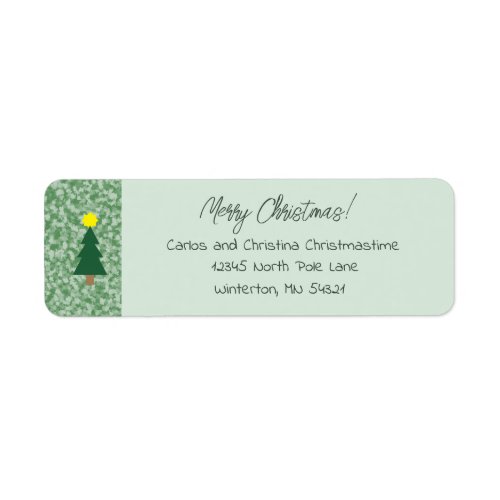 Casual Merry Christmas Festive Tree Green Holiday Label