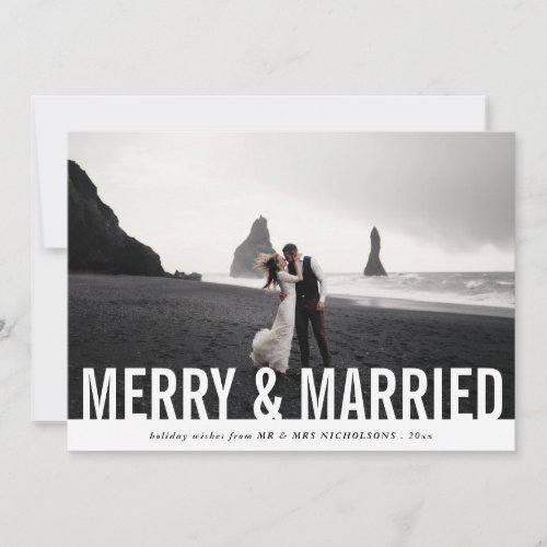 Casual Merry  Married  Modern Holiday Photo