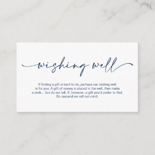 Casual Minimalist Navy Blue ink pen, Wishing Well Enclosure Card