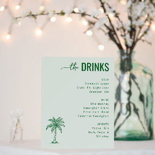 Casual Mint Green Minimalist Beverage Menu Foam Board