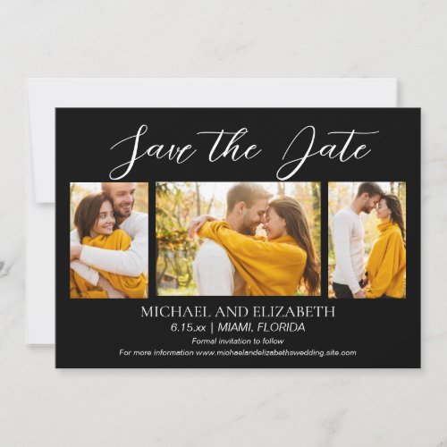 Casual Modern 4 Photo Wedding Save Date    Save The Date