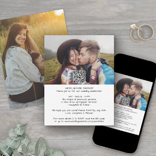Casual Modern All-In-One QR RSVP 2 Photo Wedding Invitation