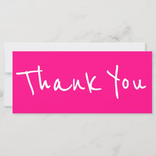 Casual Modern Pink Two Side Thank You Cards