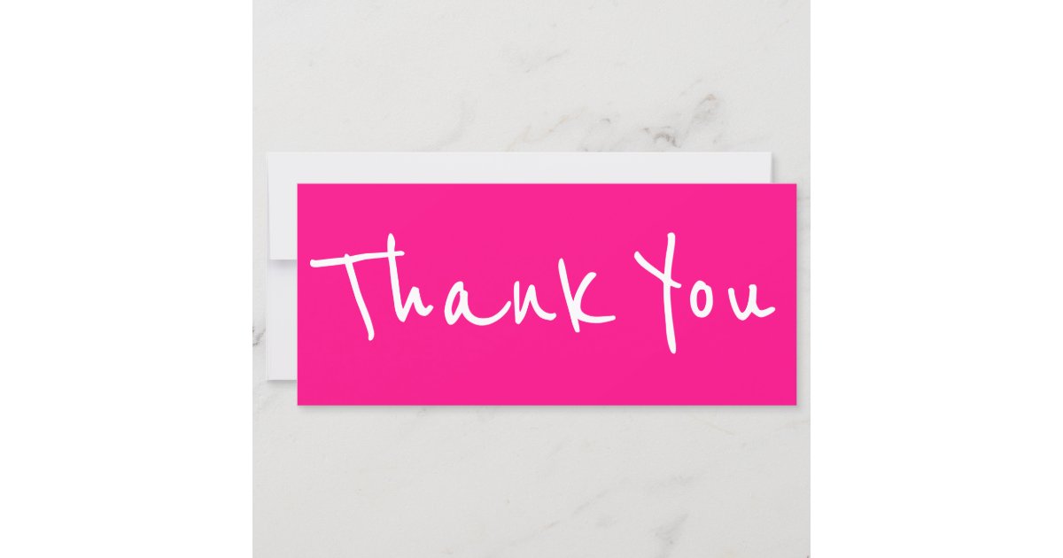 Casual Modern Pink Two Side Thank You Cards | Zazzle