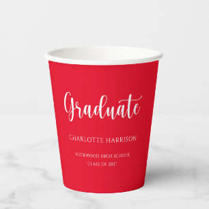 Casual Modern Script Graduation Party Paper Cups