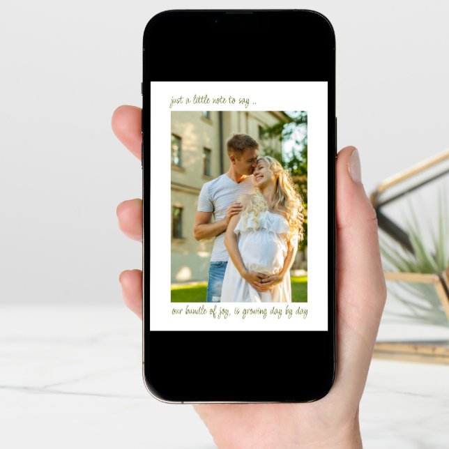 Casual Note to Say 2 Vertical Photo Pregnancy Anno Announcement (Front Digital)