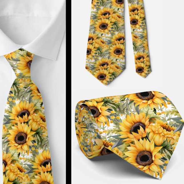 Casual Office Neck Tie | Van Gogh Sunflowers (Creator Uploaded)
