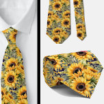 Casual Office Neck Tie | Van Gogh Sunflowers<br><div class="desc">Moshiach Now! Elevate your formal wear with this exquisite watercolor sunflower pattern navy blue floral faux silk neck tie. The intricate design and luxurious material make it the perfect accessory for any special occasion. Stand out from the crowd and add a touch of elegance to your outfit with this stunning...</div>