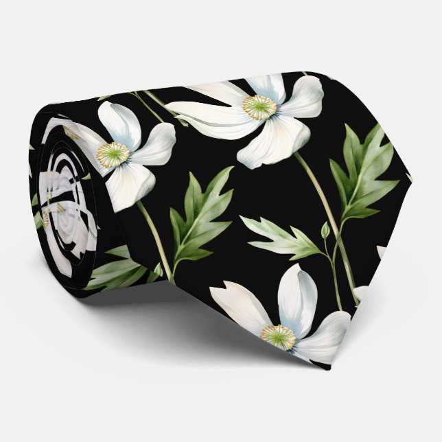 Casual Office WIldflowers Boho Neck Tie (Rolled)