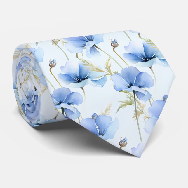 Casual Office Wildflowers Boho Neck Tie (Rolled)